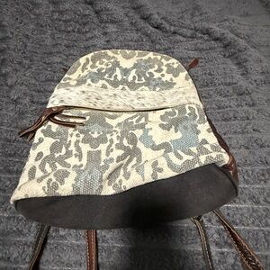 Myra Bag Elegant Blue and Cream Backpack